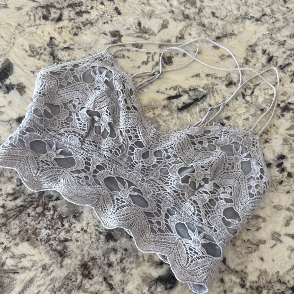 Free people Gray Lace Bralette